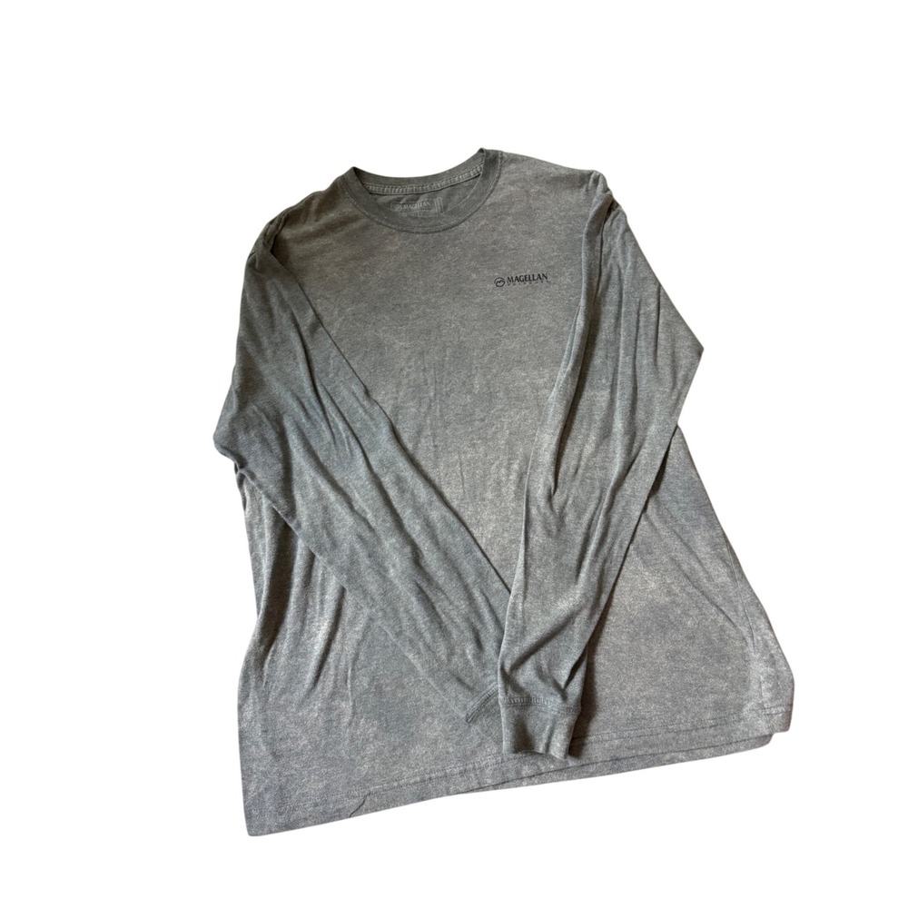 Magellan Outdoors Mens Gray Long Sleeve Moisture Wicking T-Shirt Classic Fit L